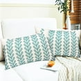 thumbnail image 2 of Decorative Throw Pillow Covers Set of 2 Teal Blue Pillow Covers 12x20 inch Throw Pillows Linen Square Pillow Case,Farmhouse Outdoor Modern Botanical Pillow Covers for Couch Sofa Living Room, 2 of 6