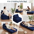thumbnail image 3 of BIGSYY Foldable Chair Bed, Futon Sofa for Bedroom & Living Room, Adult Multipurpose Seating for Small Spaces,Blue, 3 of 8