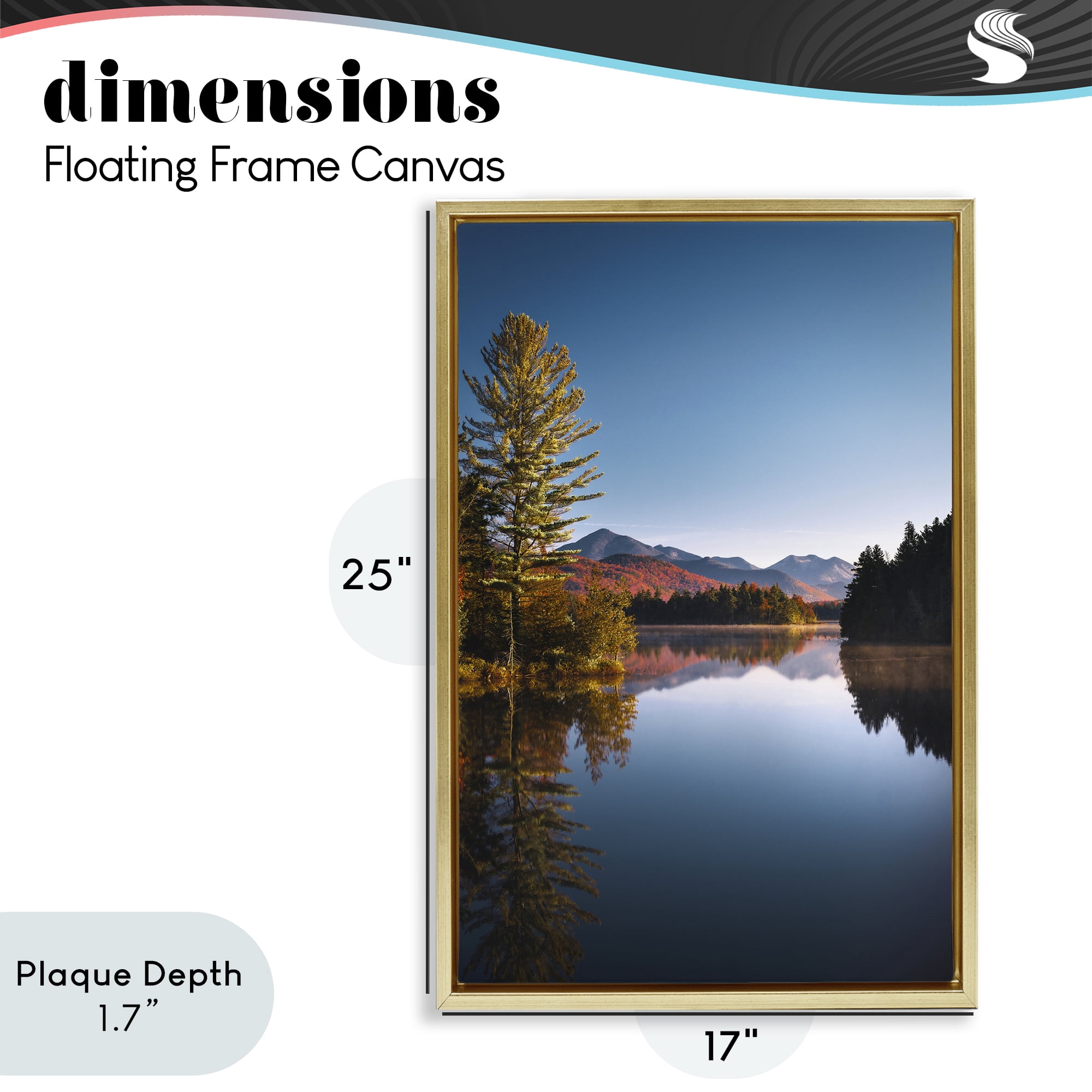 Stupell Industries Autumn Morning Wilderness Gold Framed Floater Canvas Wall Art, design by Jonathan Zaharek