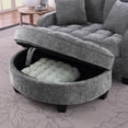 thumbnail image 5 of Modern Double Sofa Chaise Lounge with Irregular Armrests and Backrests, Footrest with Storage Space, 2-seater Sofa Bed for Living Room, Bedroom, Office, Grey, 5 of 9