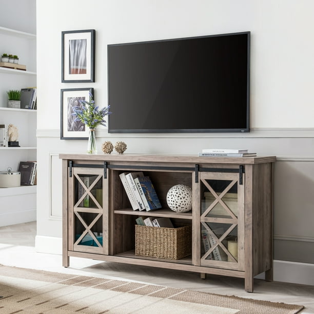 Modern Farmhouse TV Stand for TVs up to 58", Media Console Table with