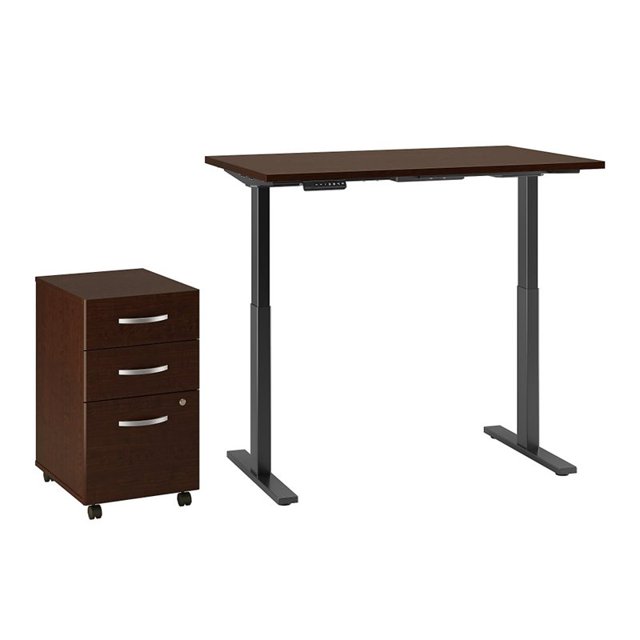 Move 60 Series Height Adjustable Standing Desk with Storage in Cherry