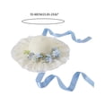 thumbnail image 4 of YUUZONE Flower Decors Straw Weaving Hat Lightweight Breathable Hat Lace Brim Cap Outdoor Seaside Hat Women Teenagers Hat, 4 of 19