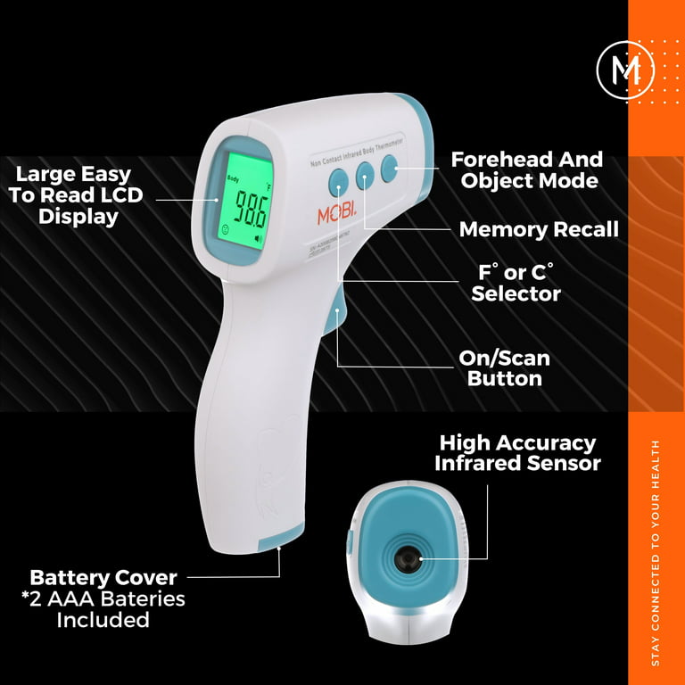 Touchless Thermometer for Adults, Non-Contact Ear and Forehead Thermometer  - Digital Infrared Thermometer for Fever with LCD Screen, Memory Recall