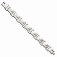 thumbnail image 3 of White Stainless Steel bracelet Men's 8.5 in 15 mm Polished, 3 of 4