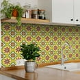 thumbnail image 2 of Mi Alma Gray Gold Tan Floral Peel & Stick Tiles - Vinyl Backsplash 8x8, 2 of 10