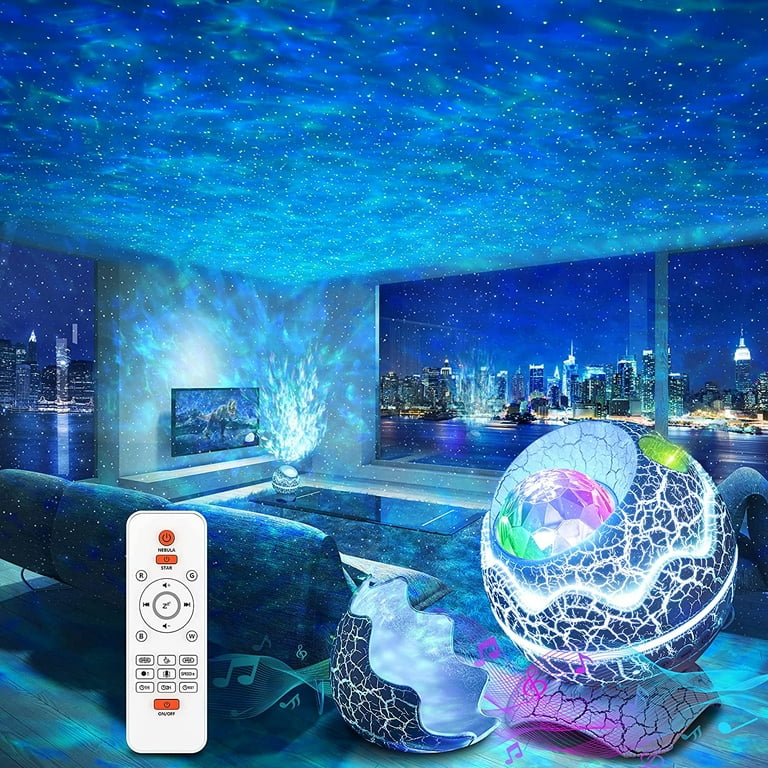 Galaxy Projector Lights Starry Night Light Moon Star Nebula Wave Projector  with Music Bluetooth Speaker RGB Color Changing Remote&Voice Control Party