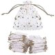 thumbnail image 1 of 100 Uds Bolsas De Organza (9 * 12 Cm) Saco De Azúcar Bolsas De Joyería Bolsas De Dulces Patrón De Luna Y Estrella Impresión En Caliente Para Fiestas Bodas Dulces Chocolate Navidad Cumpleaños, 1 of 5