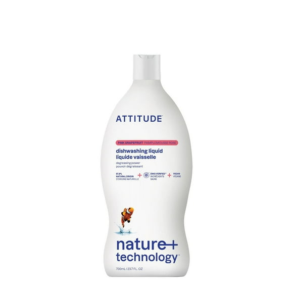 ATTITUDE nature+ technology, Dishwashing Liquid, Pink Grapefruit, 700 mL