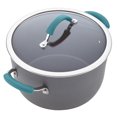 Rachael Ray Cucina Hard-Anodized Aluminum Nonstick Cookware Pots and Pans Set, 12-Piece, Gray, Agave Blue Handles - image 10 of 13