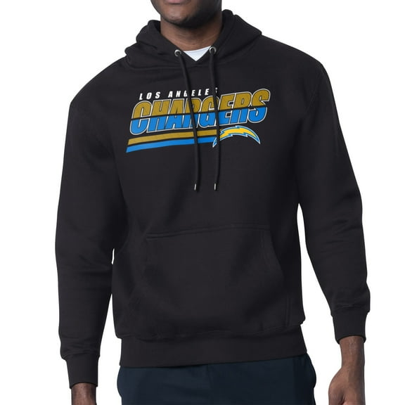 Men's Starter Black Los Angeles Chargers Logo Push Graphic Hoodie