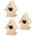 thumbnail image 6 of 3-Pack Wooden Nests for Garden Décor & DIY Fun Charming Heart-Door Birdhouses, 6 of 8