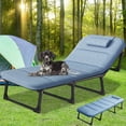 thumbnail image 1 of Lilypelle Lounge Chair,Portable Folding Chaise for Adults Kids, Heavy Duty Camping Cot, for Traveling Gear Supplier,Beach Vocation,Warm Blue, 1 of 7