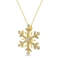 thumbnail image 2 of AFFY Natural Diamond Accent Snowflake Pendant Necklace In 14K Yellow Gold Over Sterling Silver, 2 of 7