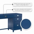 thumbnail image 6 of Linon Lakelyn 4-Drawer Desk, 48" Wide with Side Storage, Navy Finish, 6 of 30