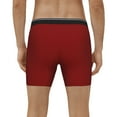 thumbnail image 4 of Picia Maroon Pattern Men's Athletic Long Leg Briefs , Performance Stretch Underwear，Moisture-Wicking, 4 of 7