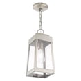 thumbnail image 2 of 20854-91 Livex Lighting Oslo - 1 Light Outdoor Pendant Lantern in Mid Century Modern Style - 6.25 Inches wide by 14.5 Inches high-Brushed Nickel, 2 of 11