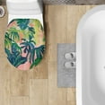 thumbnail image 4 of ZIATUBLE Tropical Palm Leaves Toilet Lid Dust Cover Restrooms Toilet Cover Mat Elongated Toilet Cover Protector Universal Washable Toilet Seat Cover for Bathroom Decoraction, 4 of 6