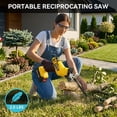 thumbnail image 5 of HOTREE Cordless Reciprocating Saw, Variable Speed, 2 x 2.0Ah Batteries, Blades Kit for Wood, Metal, PVC Cutting, Yellow, 5 of 8