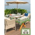 thumbnail image 4 of Spring Easter Outdoor Tablecloth - 52x70 Inch Rectangle Dining Table Cover, Easter Eggs Bunny Truck Botanical Burlap Waterproof Outdoor Table Cloth with Umbrella Hole & Zipper for Picnic/Patio/Party, 4 of 7