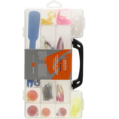 South Bend 137 Piece Deluxe Fishing Tackle Kit, Medium, Clear