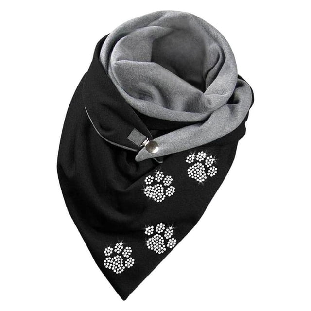 Guardoinrt Foulards Écharpe Casual Style Rétro Tête Wrap Chaud Coton Foulard Patte de Chat 175CM 1Set
