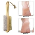 thumbnail image 2 of Foot Natural Bristle Brush & Pumice Stone Combo W/Rope wooden handle - Exfoliator Pedicures Calluses Remover - Smoother Body skin, feet, elbow Scrubber for Massage SPA Sauna and more, 2 of 6