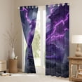 thumbnail image 3 of Erosebridal Purple Dragon Kids Blackout Curtains Set of 2 (52x84 Each), Nature Lightning Window Curtains, 3 of 6