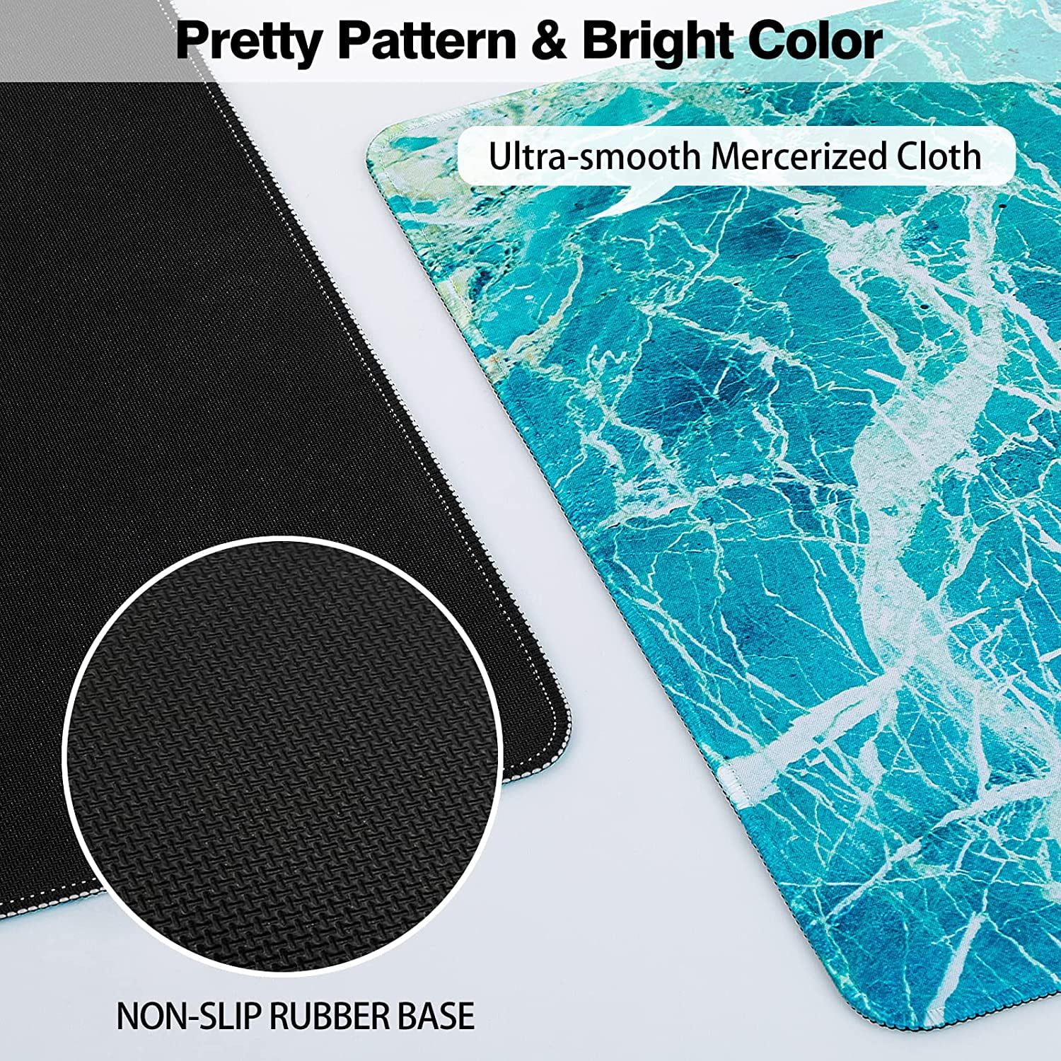 Gaming Mouse Pad, Extended Mouse Pad 31.5x15.7inch XXL Large Big Computer Keyboard Mouse Mat Desk Pad with Non-Slip Base and Stitched Edge for Home Office Gaming Work