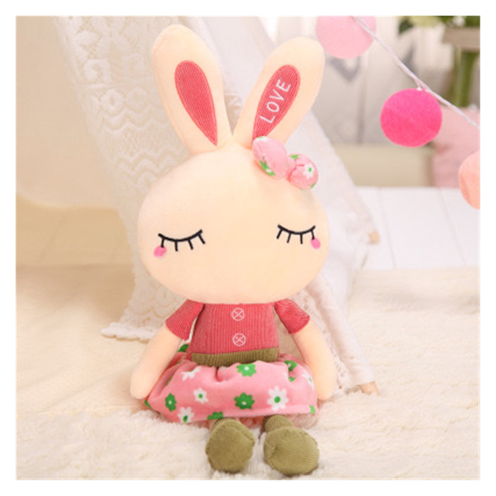 CHUNYAN Set of 2 skirts rabbit plush toys, 18.1 inch stuffed animals, big rabbit toys cute boy and girl holiday gifts