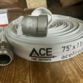 thumbnail image 6 of Fire Hose 75' x 1 1/2" with extra large aluminum NH couplings. This is the BMF heavy NFPA 1962 regulations. Professional heavy duty, Fire Hose., 6 of 14