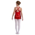 thumbnail image 4 of Raenseen Costume de Danse Jazz Rumba Samba pour Filles Enfants Robe de Danse Latine à Paillettes Ourlet à Franges Ballet Rouge 10, 4 of 7