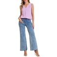 thumbnail image 2 of INSPIRE CHIC Women's Office Work V Neck Sleeveless Chiffon Blouse XL Lilac, 2 of 6