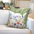 thumbnail image 6 of Spring Floral Green Pillow Cover 16x16 Set of 4,Hummingbird and Butterfly Pillow Cases Couch Cushion for Bedroom Decor, 6 of 6