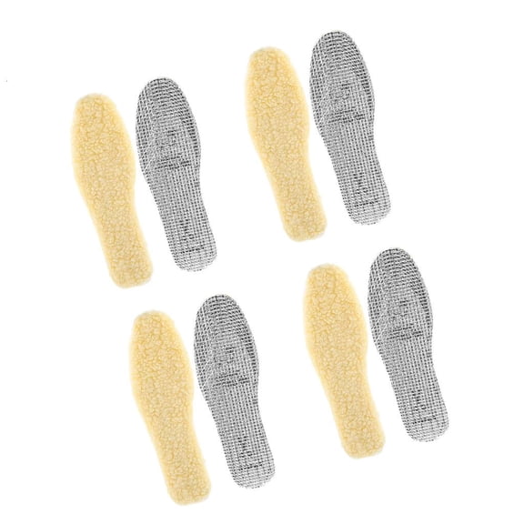 MOMOJIA 4 Pair Aluminum Foil Insulating Shoe Insoles with Lambswool Warm Comfort Inserts