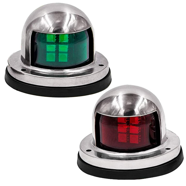 Ixir LED Navigation Lights for Boats, DC 12V Marine Sailing Signal Lights with Stainless Covers, Marine Navigation Bow Lights for Port Side, Starboard, Pontoons, Chandlery Boat, Yacht, - Walmart.com