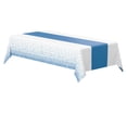 thumbnail image 2 of Haidf Table Cloth, White and Blue Disposable Plastic Tablecloth, Rectangle Table Covers for Birthday Wedding Anniversary Bridal Shower First Communion Graduation Party Decorations, 108" x 54", 2 of 9