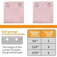thumbnail image 7 of Light Pink 100% Blackout Curtains for Kids Bedroom Keep Cold Out, Thermal Insulated Drapes with Grommet Privacy Energy Saving for Winter Living Room Window, 2 Panels, 42 X 68 Inch, 7 of 7
