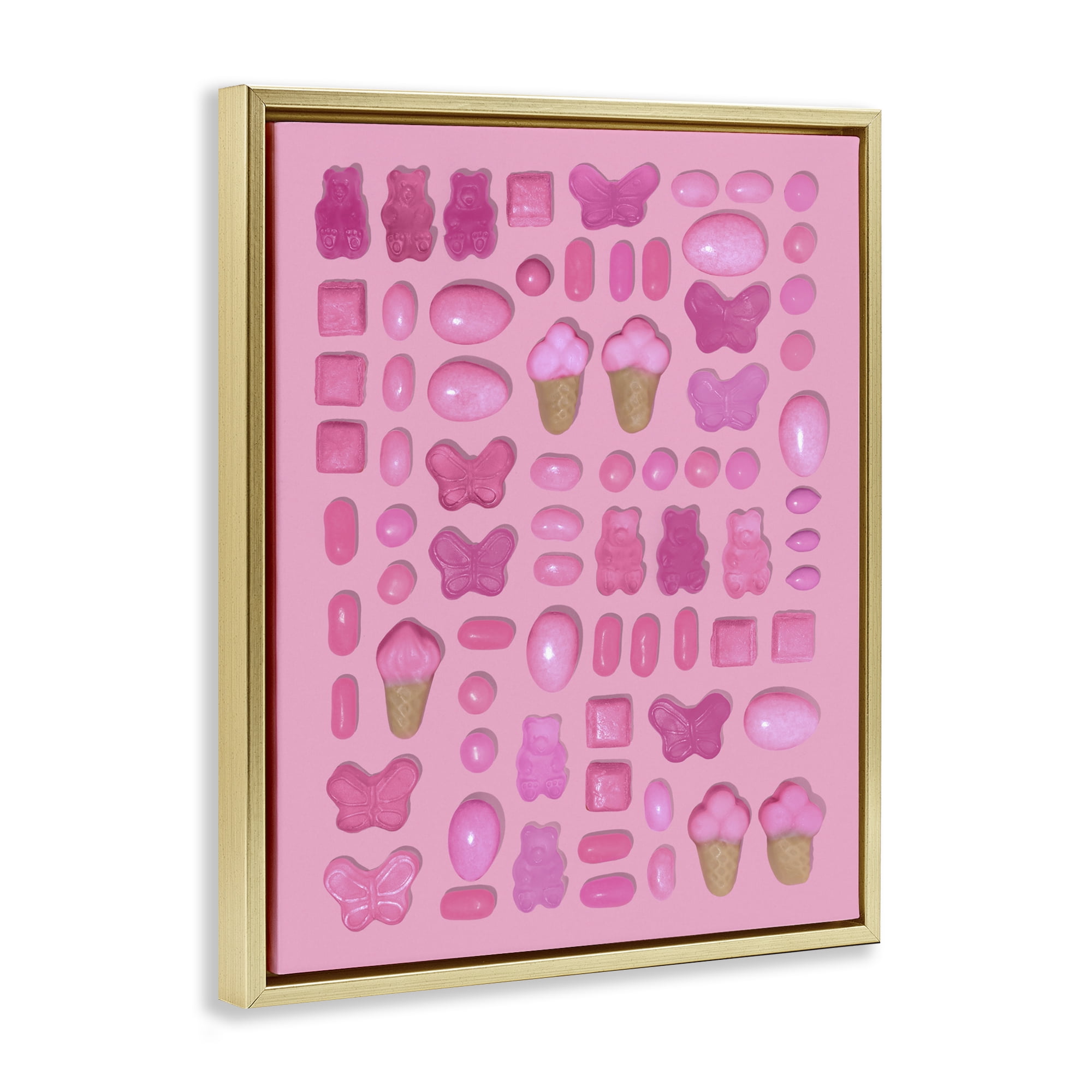 Stupell Industries Pink Toned Candies Gold Framed Floater Canvas Wall Art, design by LISH Creative