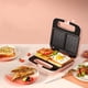 thumbnail image 4 of Parrilla eléctrica para carne/parrilla para panini, máquina para hacer panini de 650 W, planchas antiadherentes, temperatura automática, indicador LED, manija fría al tacto, sin BPA, acero inoxidable kaili Sencillez, 4 of 5