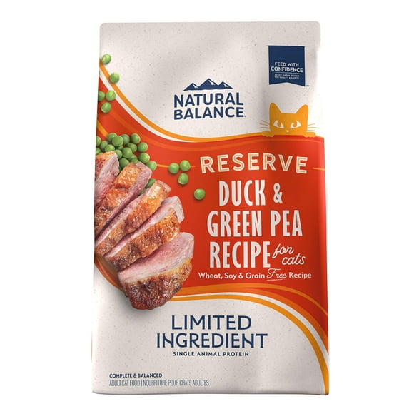 Natural Balance Limited Ingredient Adult Grain Free Dry Cat Food, Reserve Duck & Green Pea Recipe, 4 Pound (Pack of 1)