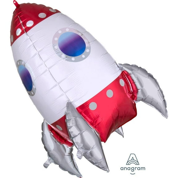 LOONBALLOON Alien, Space, Earth Theme Balloons, 29″ ROCKET SHIP