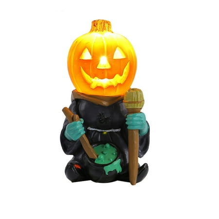 

Linjieee7 Nightlight tooth Speaker LED Light Pumpkin Desktop Ornaments Decorative Glowing Small Pumpkin Head Resin Garden Decoration