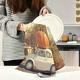 thumbnail image 6 of SKYSONIC Halloween Big Pumpkin on The Car Roof Kitchen Dish Towel Set,Drying Kitchen Towels Tea Towels 1Pcs 28"x18", 6 of 7