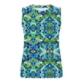 thumbnail image 3 of Pounoo Womens Tank Tops Tropical Print Sleeveless Crew Neck Loose Fit Breathable Stretchy Pullovers Casual Daily Blouses Vacation Style Gift, 3 of 6