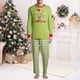 thumbnail image 4 of Pantalones De Camisa De Otoño Conjunto de pijama familiar de 2 piezas, vestido informal con estampado de dibujos animados para padres e hijos, traje diario Kuymtek Papá Verde 2Xl para Hombre, 4 of 7