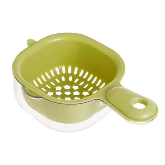 Colador de cocina con asa, colador de fruta de doble drenaje, cuenco de plástico para lavar fruta, práctico mini lavador de bayas y tomates para la cocina