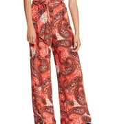 Free People Womens Paisley Casual Wide Leg Pants, Red, X-Small