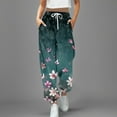 thumbnail image 2 of Youmylove Women Pants Fashion Trousers Floral Printed Leggings Sports Casual Sweatpants Trousers Trend Workout Running Lounge Clothes, 2 of 4