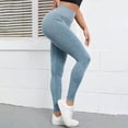 thumbnail image 5 of UngA Ribbed Leggings for Women Knit Yoga Legging Seamless High Waist Tummy Control Skinny Pant Scrunch Butt Lift Sport Workout Leggings Women Light Blue,S, 5 of 6